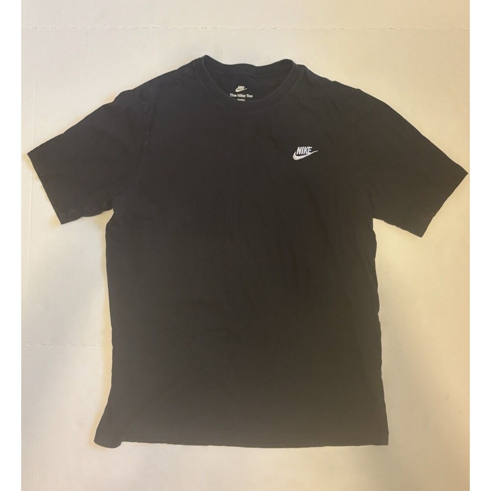 Nike The Nike Tee Men's L Tall Black Short Sleeve Crew Neck Solid Logo T-Shirt